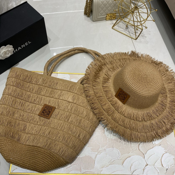 Fashion Tassel hat 🏖️➕ straw bag ⛱️ set  ,no box. HX40-1