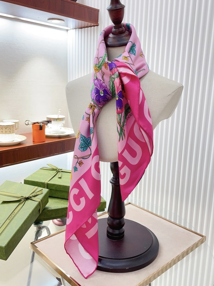 Cotton silk scarf, size 90x90cm, SF20-12