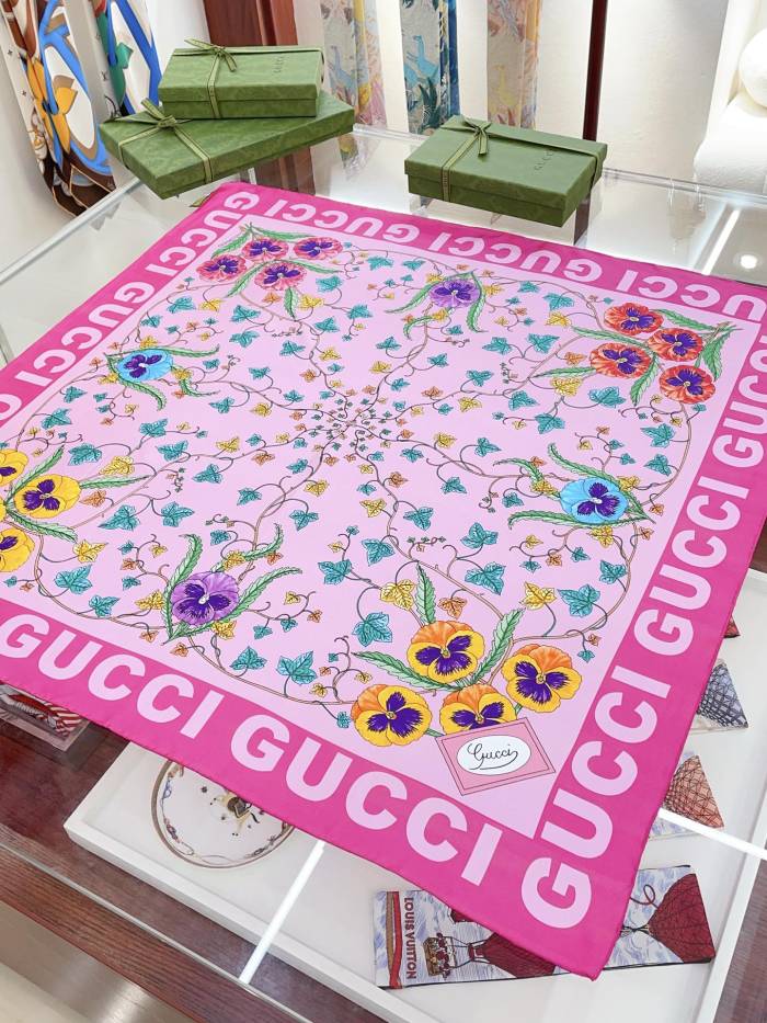 Cotton silk scarf, size 90x90cm, SF20-12