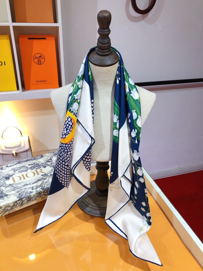 Cotton silk scarf, size 90x90cm, SF20-13