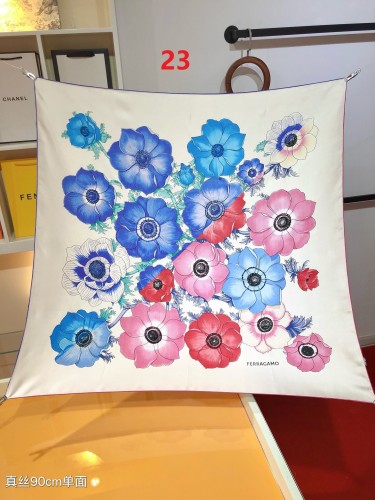 Cotton silk scarf, size 90x90cm, SF20-23