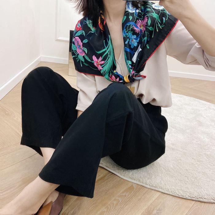 Cotton silk scarf, size 90x90cm, SF20-14
