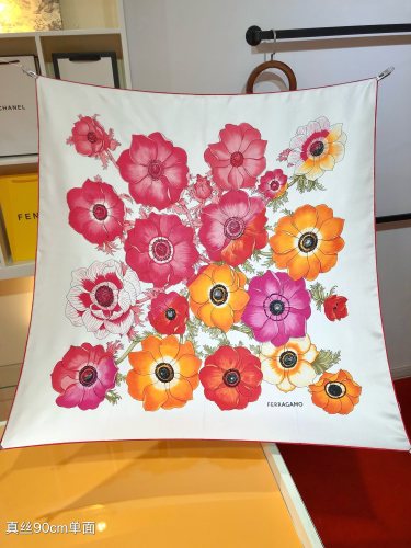 Cotton silk scarf, size 90x90cm, SF20-22
