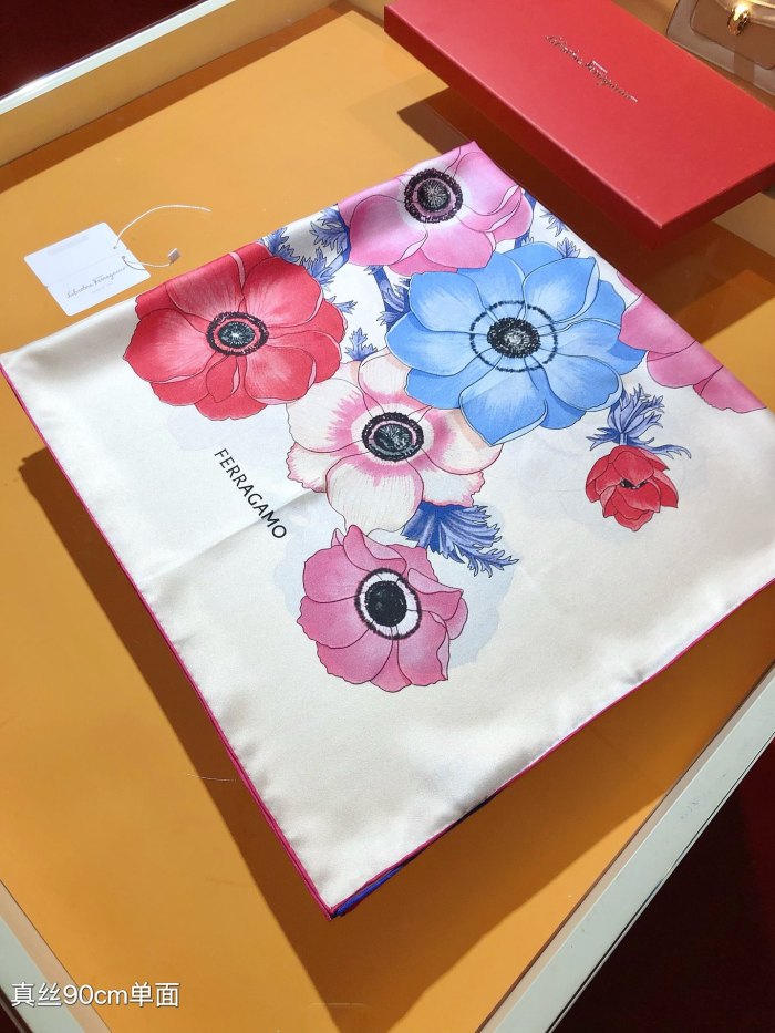 Cotton silk scarf, size 90x90cm, SF20-23
