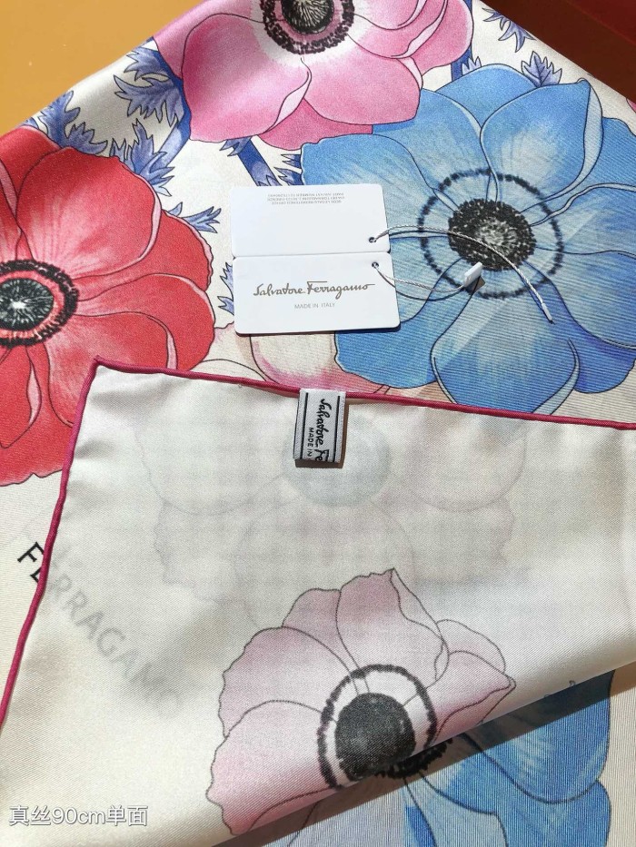 Cotton silk scarf, size 90x90cm, SF20-23
