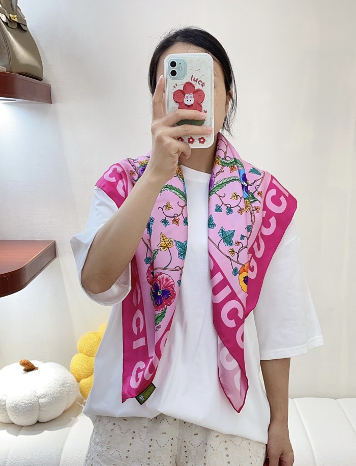 Cotton silk scarf, size 90x90cm, SF20-12