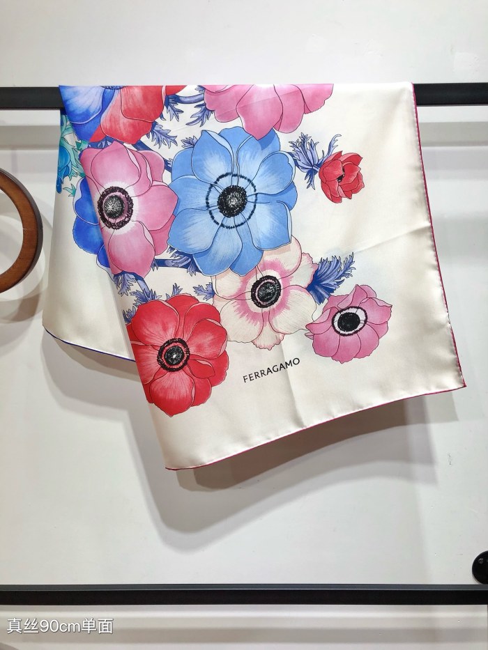 Cotton silk scarf, size 90x90cm, SF20-23
