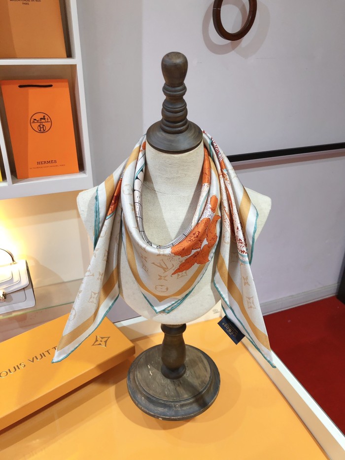 Cotton silk scarf, size 90x90cm, SF20-21