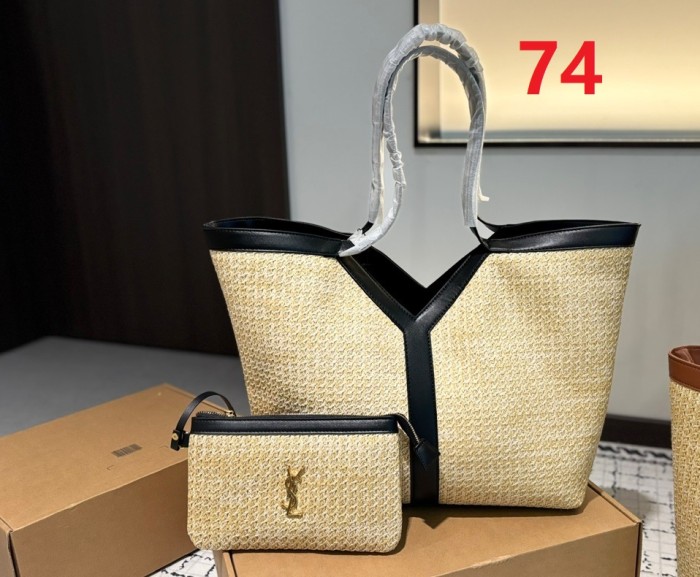 Split leather straw woven bag ,4A ,size 34x31cm,no box,  B80-73-74