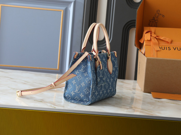 Split leather denim bag ,4A ,size 25x19x11.5cm,no box,  B75-292