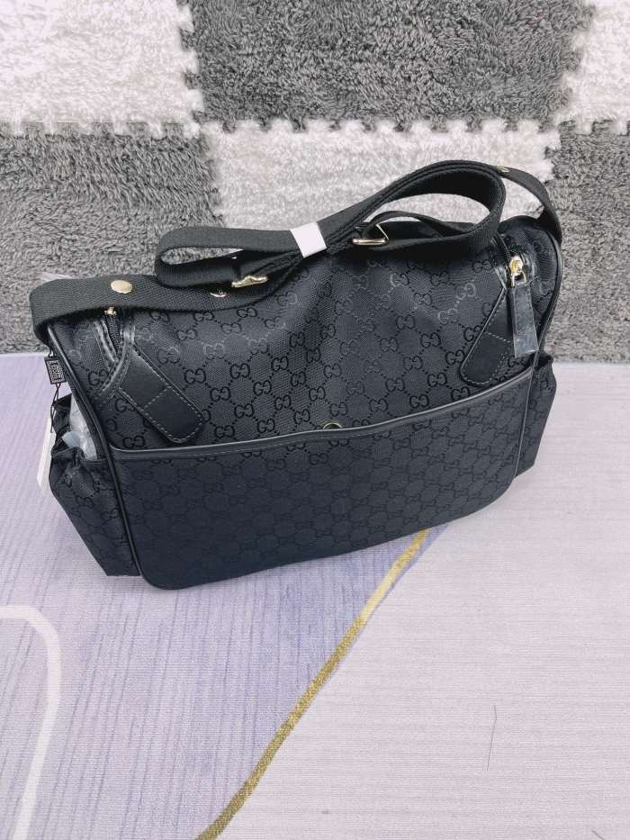 Canvas and split leather baby diaper bag + nursing bottle bag+ cushion, AAA, no box,diaper bag size  42x30x15cm,B98-131