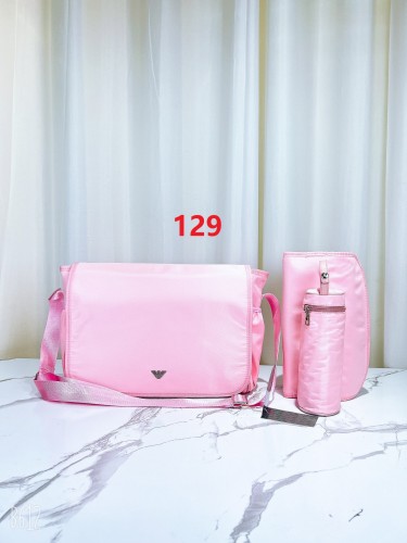 Canvas and split leather baby diaper bag + nursing bottle bag+ cushion, AAA, no box,diaper bag size  42x30x15cm,B98-129