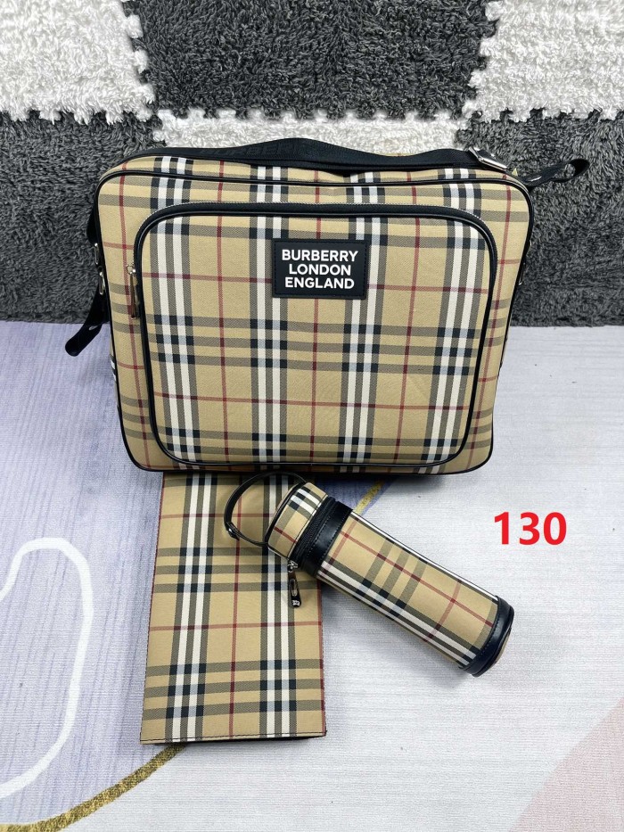 Canvas and split leather baby diaper bag + nursing bottle bag+ cushion, AAA, no box,diaper bag size  42x30x15cm,B98-130