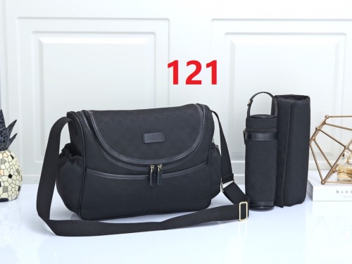 Canvas and split leather baby diaper bag + nursing bottle bag+ cushion, AAA, no box,diaper bag size  42x30x15cm,B98-121