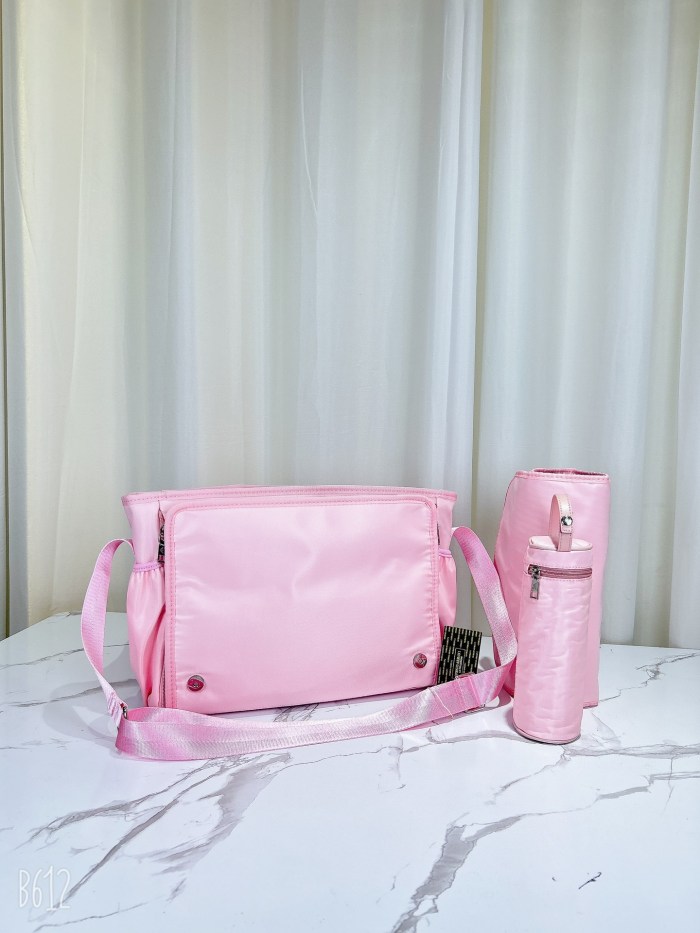 Canvas and split leather baby diaper bag + nursing bottle bag+ cushion, AAA, no box,diaper bag size  42x30x15cm,B98-129