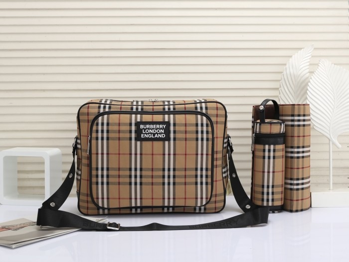 Canvas and split leather baby diaper bag + nursing bottle bag+ cushion, AAA, no box,diaper bag size  42x30x15cm,B98-122