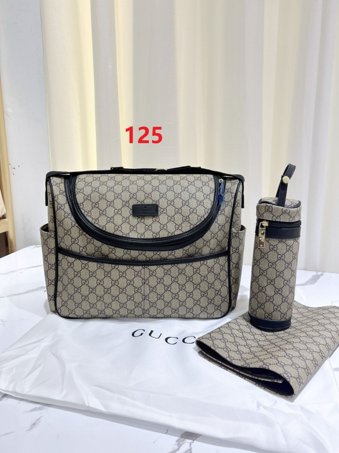 Canvas and split leather baby diaper bag + nursing bottle bag+ cushion, AAA, no box,diaper bag size  42x30x15cm,B98-125