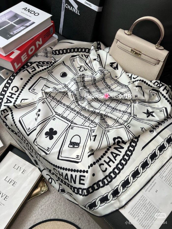 Cotton silk scarf, size 90x90cm, SF20-133-134