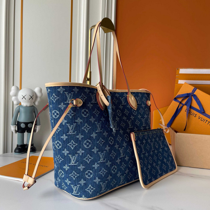 Denim split leather bag ,4A ,size 32x29x17cm,no box,  B80-167-170