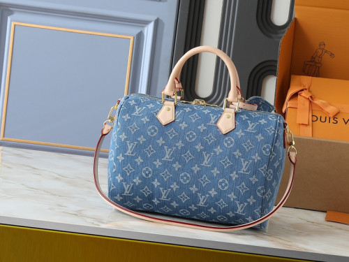 Denim split leather bag ,4A ,size 30x21x17cm,no box,  B80-158