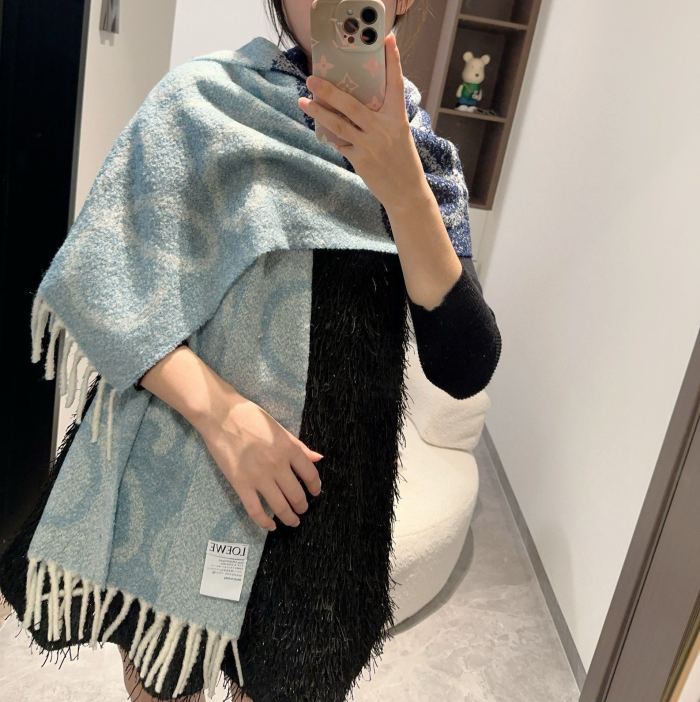 Cashmere cotton scarf for men women, size 47x184cm, no box. SF25-100-103