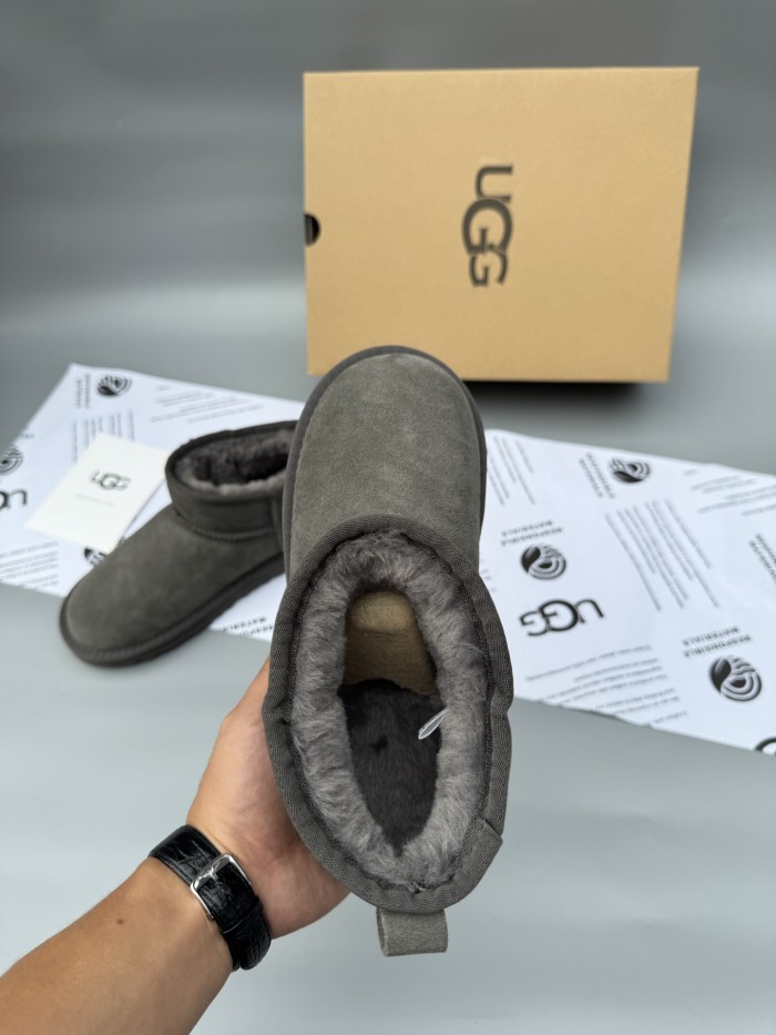 Women men leather fur boot shoes, size 35-45,  with box, SS50-370