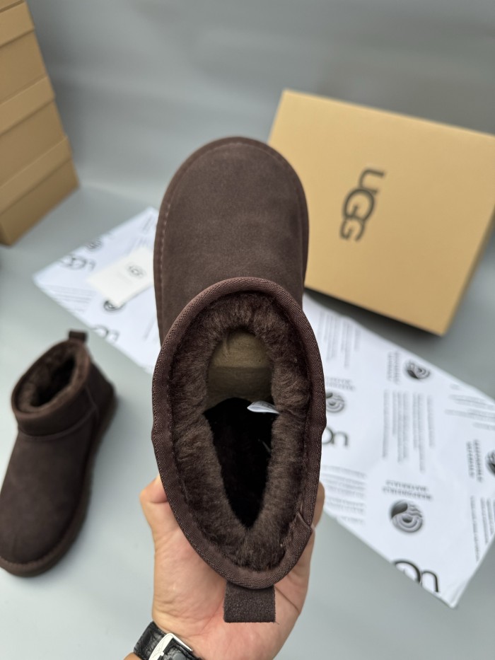 Women men leather fur boot shoes, size 35-45,  with box, SS50-371