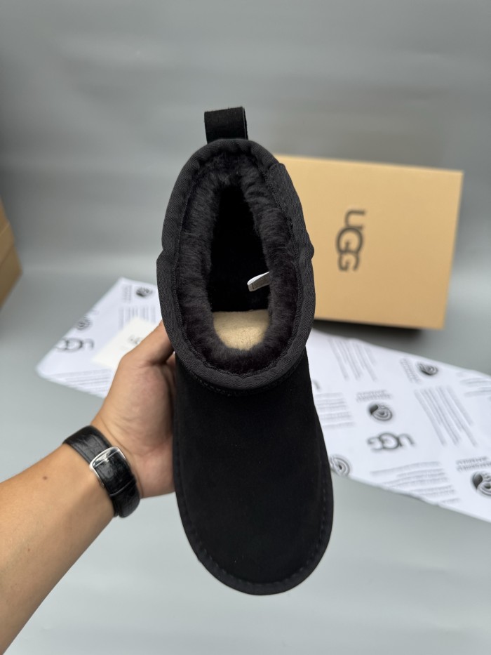 Women men leather fur boot shoes, size 35-45,  with box, SS50-369