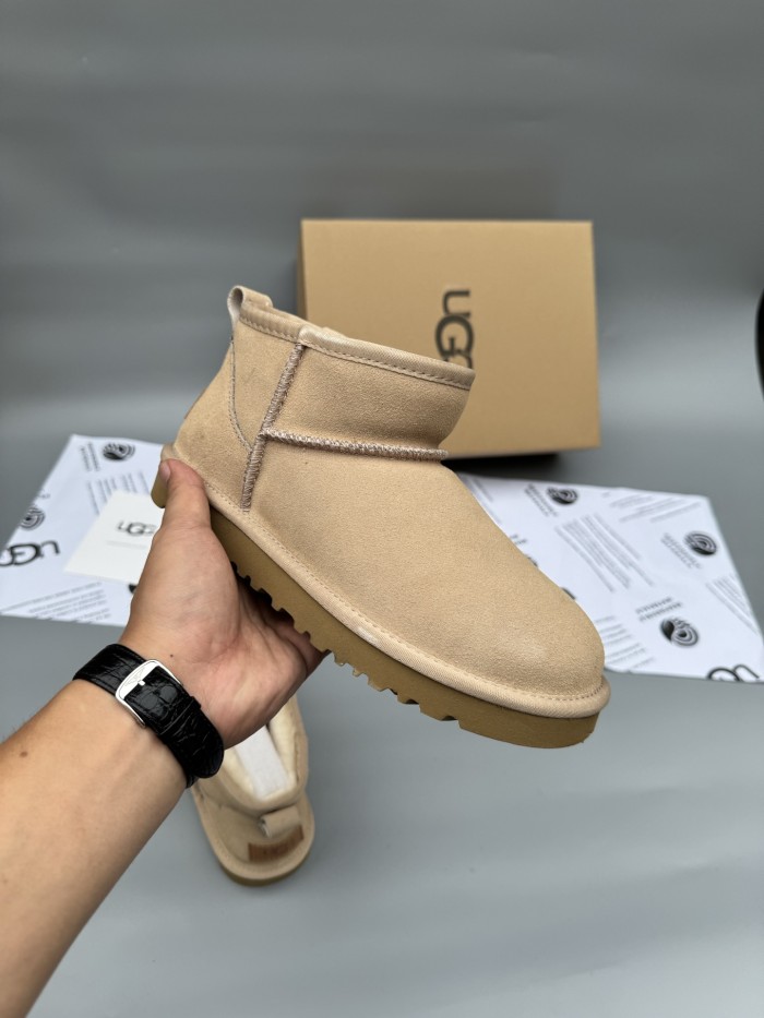 Women men leather fur boot shoes, size 35-45,  with box, SS50-368