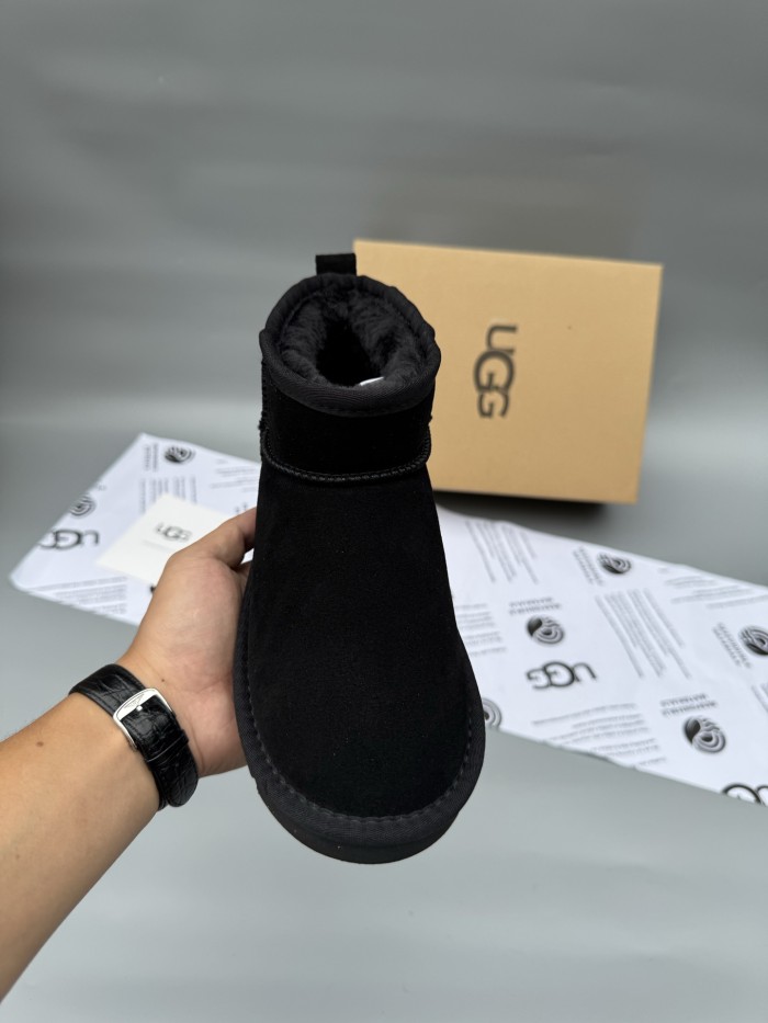 Women men leather fur boot shoes, size 35-45,  with box, SS50-369