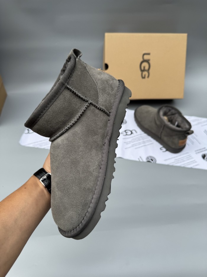Women men leather fur boot shoes, size 35-45,  with box, SS50-370