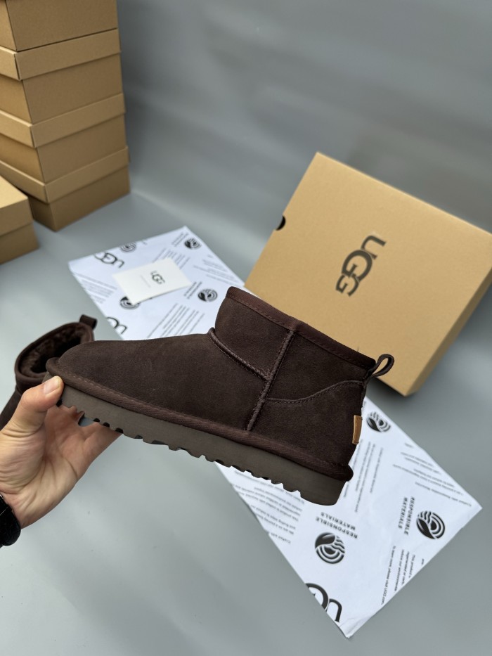 Women men leather fur boot shoes, size 35-45,  with box, SS50-371