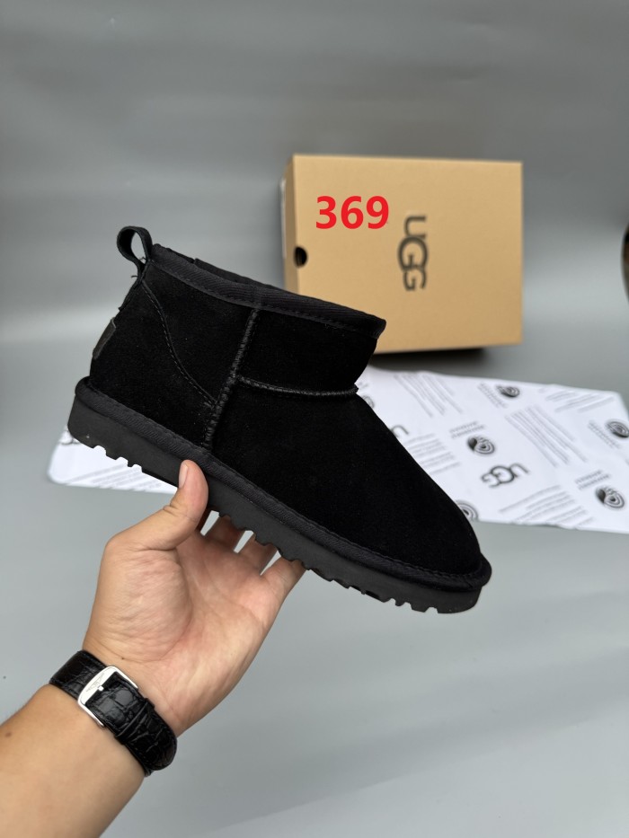 Women men leather fur boot shoes, size 35-45,  with box, SS50-369