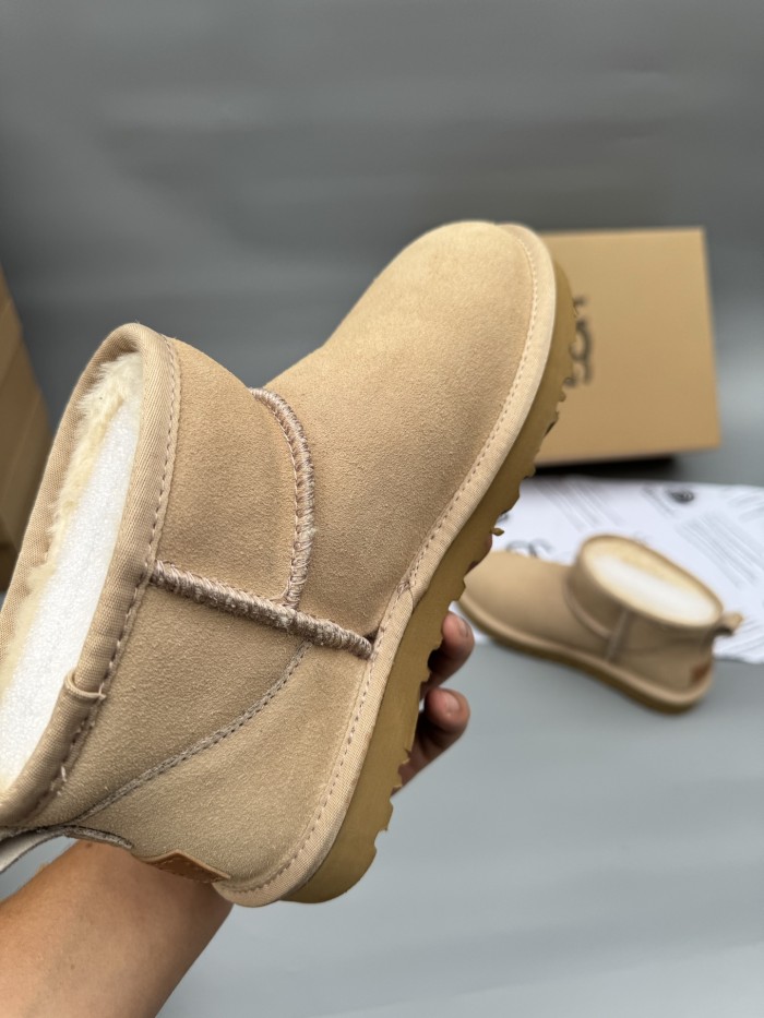 Women men leather fur boot shoes, size 35-45,  with box, SS50-368