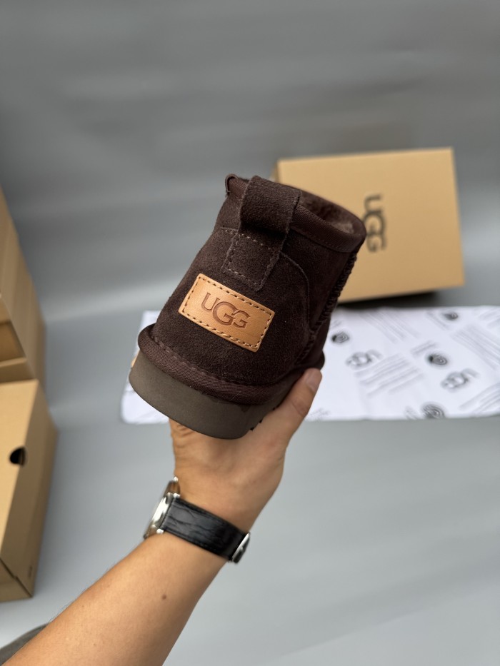Women men leather fur boot shoes, size 35-45,  with box, SS50-371