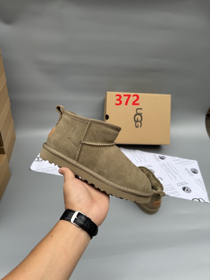 Women men leather fur boot shoes, size 35-45,  with box, SS50-372