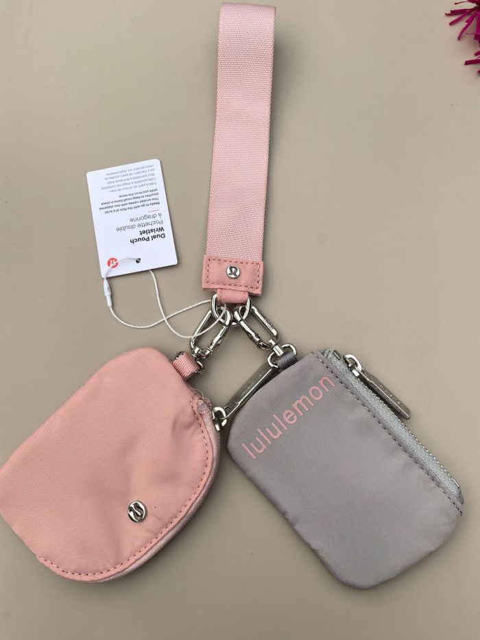 Waterproof nylon running yoga dual pouch wristlet  wrist key case coin purse bag,size 11.5*7*1cm,B25-28-56