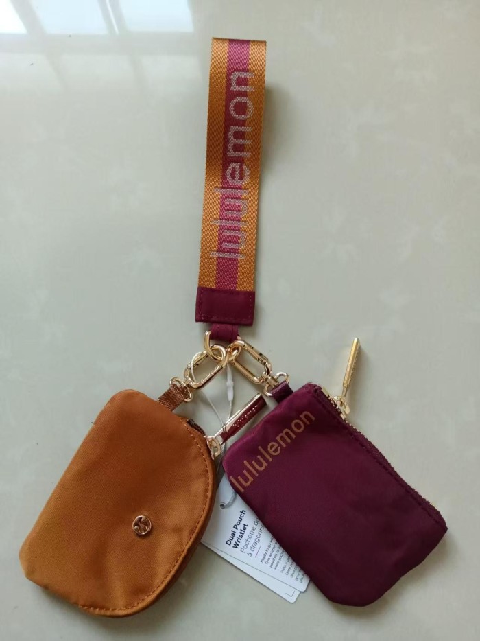 Waterproof nylon running yoga dual pouch wristlet  wrist key case coin purse bag,size 11.5*7*1cm,B25-28-56