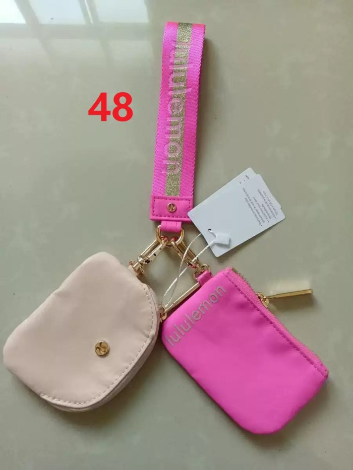 Waterproof nylon running yoga dual pouch wristlet  wrist key case coin purse bag,size 11.5*7*1cm,B25-28-56