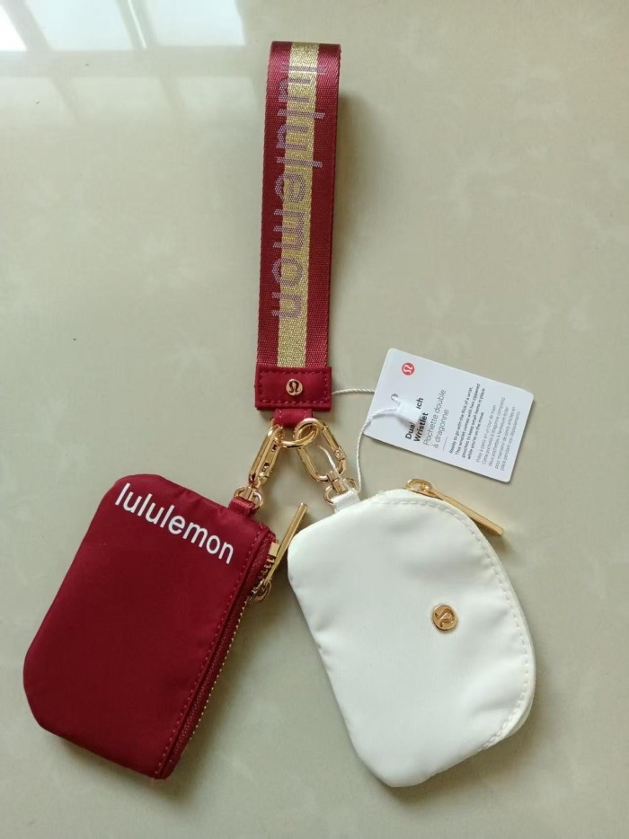 Waterproof nylon running yoga dual pouch wristlet  wrist key case coin purse bag,size 11.5*7*1cm,B25-28-56