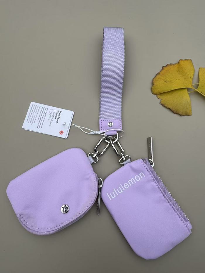 Waterproof nylon running yoga dual pouch wristlet  wrist key case coin purse bag,size 11.5*7*1cm,B25-28-56