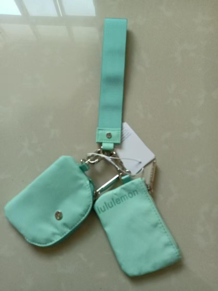 Waterproof nylon running yoga dual pouch wristlet  wrist key case coin purse bag,size 11.5*7*1cm,B25-28-56