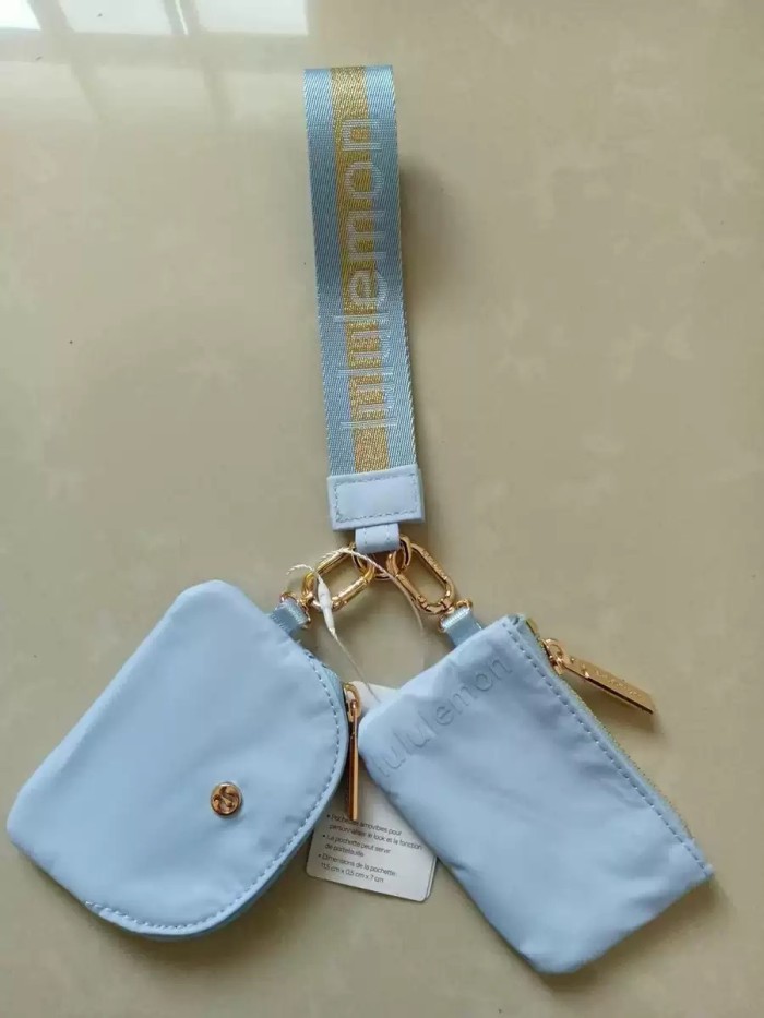 Waterproof nylon running yoga dual pouch wristlet  wrist key case coin purse bag,size 11.5*7*1cm,B25-28-56