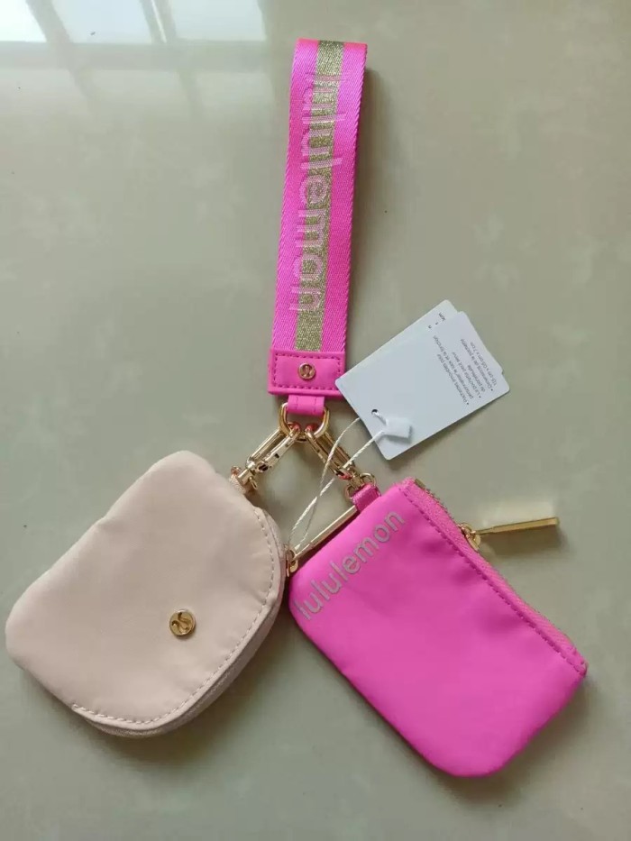 Waterproof nylon running yoga dual pouch wristlet  wrist key case coin purse bag,size 11.5*7*1cm,B25-28-56
