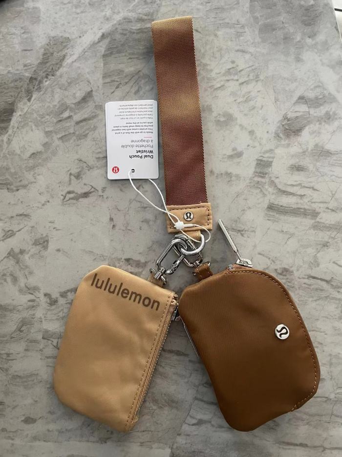 Waterproof nylon running yoga dual pouch wristlet  wrist key case coin purse bag,size 11.5*7*1cm,B25-28-56