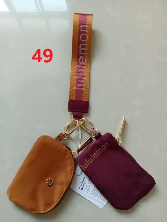 Waterproof nylon running yoga dual pouch wristlet  wrist key case coin purse bag,size 11.5*7*1cm,B25-28-56