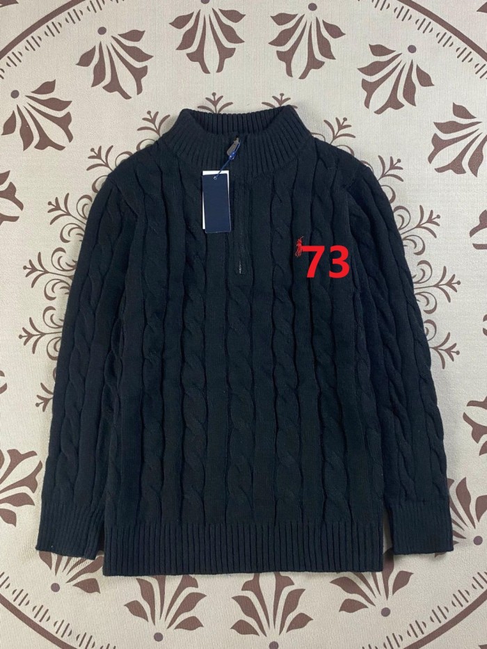 Embroidered knitted twisted stand-up collar sweater for women and men,size S-XXL,CL35-72-77
