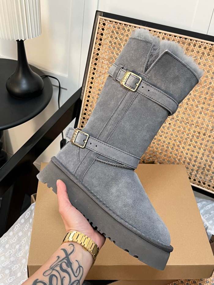Women leather fur boot shoes, size 35-44,  with box, SS80-57