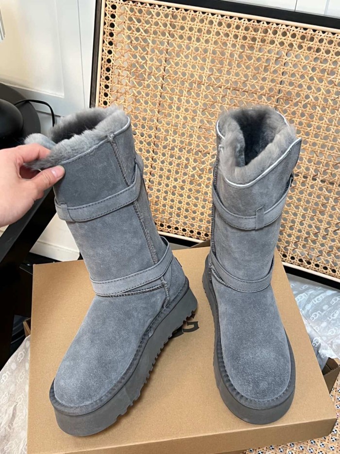 Women leather fur boot shoes, size 35-44,  with box, SS80-57