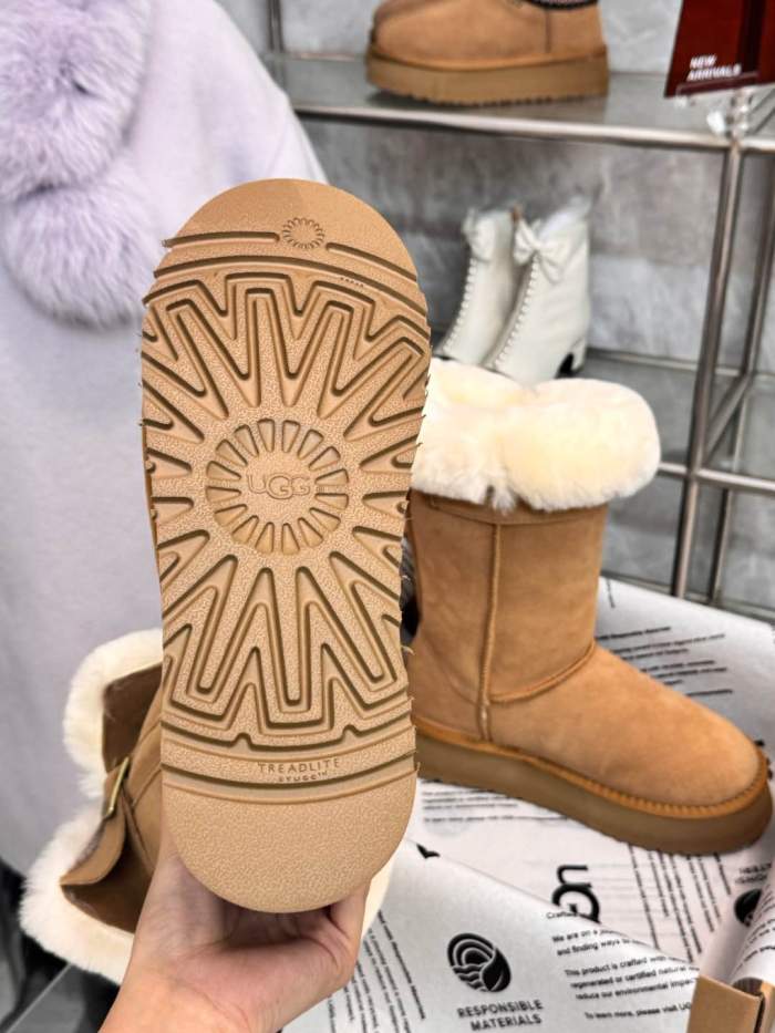 Women leather fur boot shoes, size 35-40,  with box, SS80-98